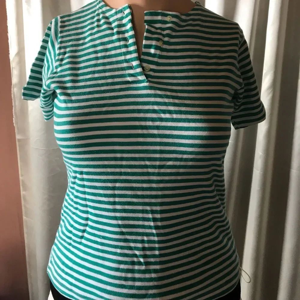 Jason Maxwell stripped cotton polo top sz. Small